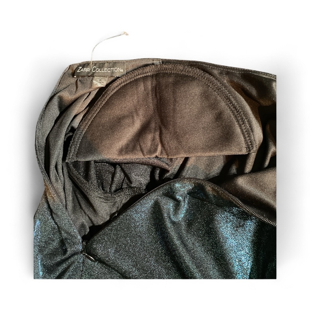Zarr Metallic Teal Long Sleeve Twist Front Dress - Picture 9 of 9